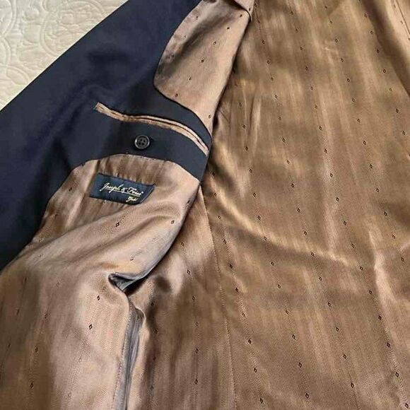 Joseph & Feiss Gold Blazer, Navy , 44 Reg 100% WORESTER WOOL EXECUTIVE Fit - Picture 6 of 16